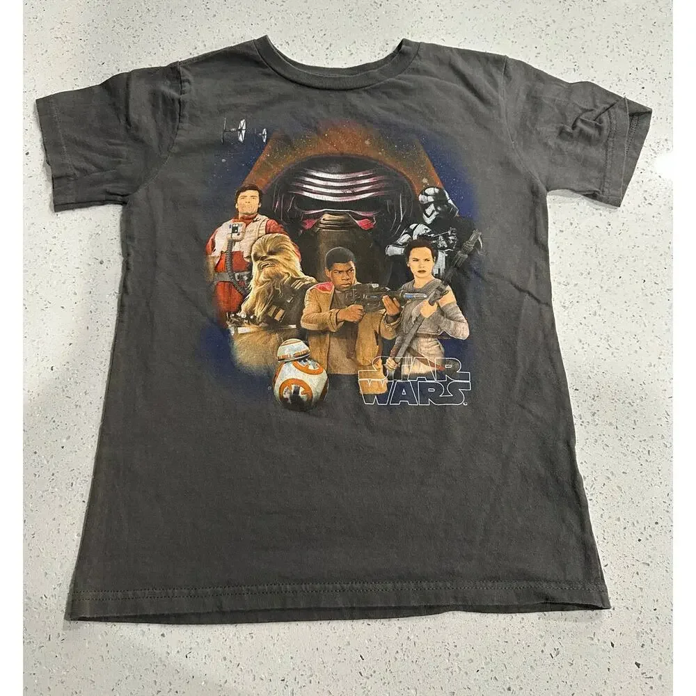 Disney Store Size Small Star Wars Character T Shirt Top Boys Gray